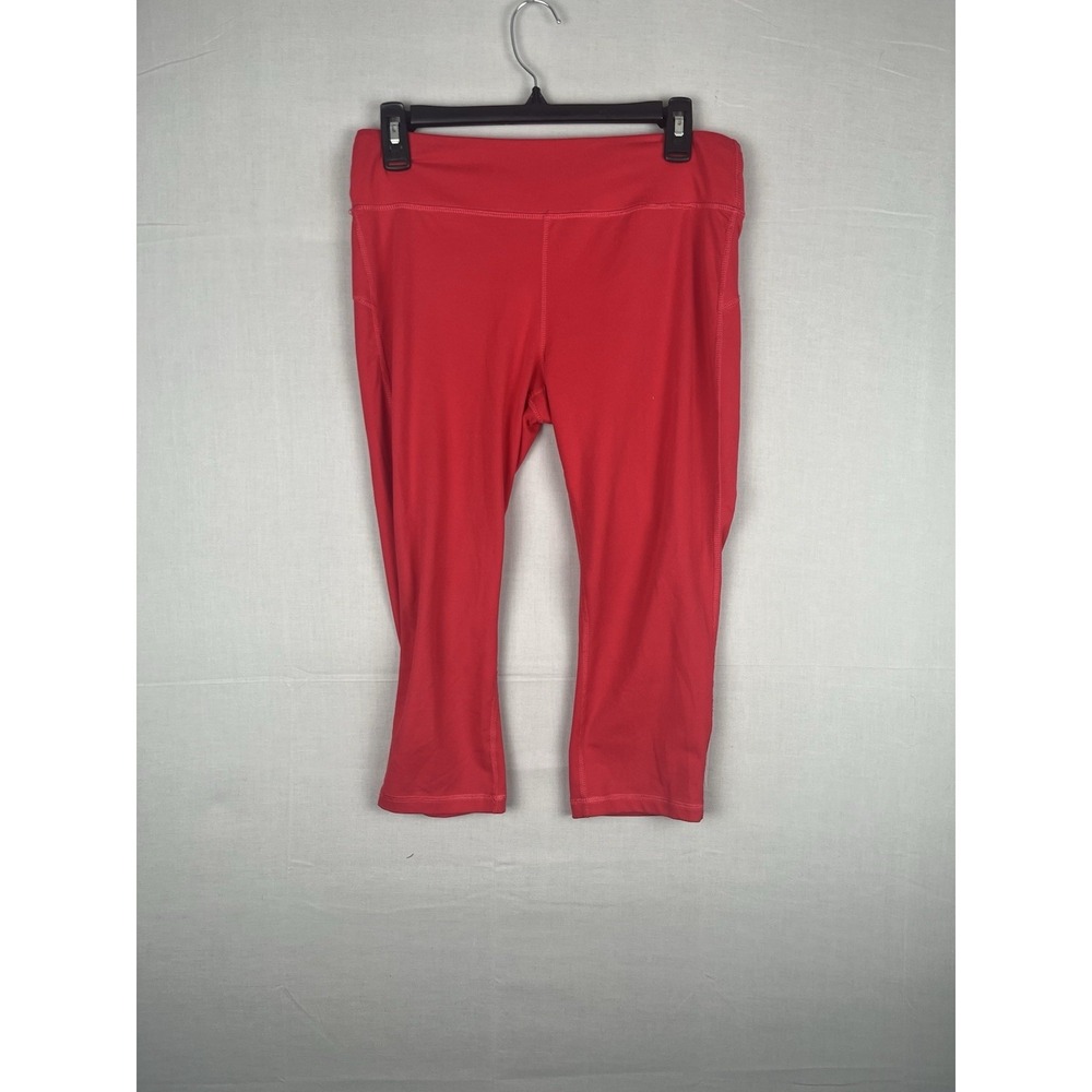 Marika Tek Womens Capri Leggings Medium Red Athletic Workout‎ Stretch Activewear